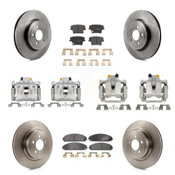 Front Rear Brake Caliper Rotors Semi-Metallic Pad Kit (10Pc) For 2011 Dodge Charger 3.6L KC8-101185P