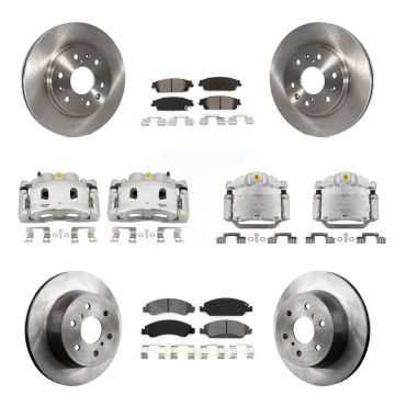 Front Rear Brake Caliper Rotor Semi-Metallic Pad Kit (10Pc) For GMC Sierra 1500 Tahoe XL KC8-101185S