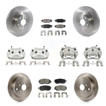 Front Rear Brake Caliper Rotors Semi-Metallic Pad Kit (10Pc) For Subaru Impreza Forester KC8-101186P