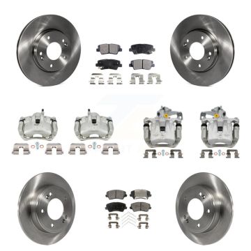 Front Rear Brake Caliper Rotor & Ceramic Pad Kit (10Pc) For Kia Forte Hyundai Elantra GT KC8-101186T