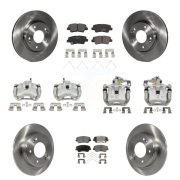 Front Rear Brake Caliper Rotors & Ceramic Pad Kit (10Pc) For Hyundai Veloster Elantra GT KC8-101187T