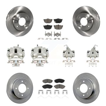 Front Rear Brake Caliper Rotor Ceramic Pad Kit (10Pc) For 02 Hyundai Elantra To 10 31 01 KC8-101188C