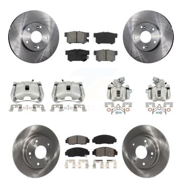 Front Rear Disc Brake Caliper Rotors And Semi-Metallic Pads Kit (10Pc) For Acura CSX KC8-101188S