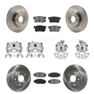 Front Rear Brake Caliper Rotor & Semi-Metallic Pad Kit (10Pc) For 07-10 Acura CSX Type-S KC8-101189S