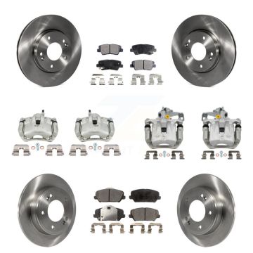 Front Rear Brake Caliper Rotor & Ceramic Pad Kit (10Pc) For 2014 Kia Forte LX with Sedan KC8-101191T