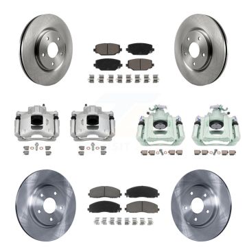 Front Rear Disc Brake Caliper Rotors And Ceramic Pads Kit (10Pc) For Ram C/V KC8-101192C