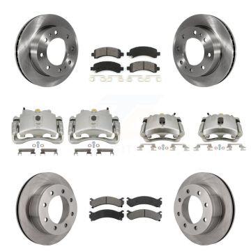 Front Rear Brake Caliper Rotors Semi-Metallic Pad Kit (10Pc) For GMC Savana 2500 Express KC8-101192S