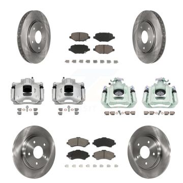 Front Rear Disc Brake Caliper Rotors And Ceramic Pads Kit (10Pc) For Ram C/V KC8-101193C