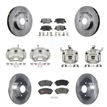 Front Rear Disc Brake Caliper Rotors And Ceramic Pads Kit (10Pc) For Mazda 6 KC8-101193T