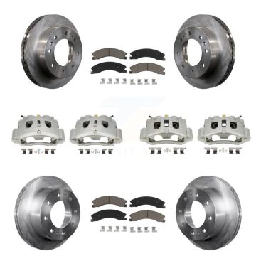 Front Rear Brake Caliper Rotor & Ceramic Pad Kit (10Pc) For GMC Chevrolet Sierra 2500 HD KC8-101194C