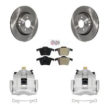 Rear Disc Brake Caliper Rotors And Semi-Metallic Pads Kit For 2003-2014 Volvo XC90 KC8-101195N