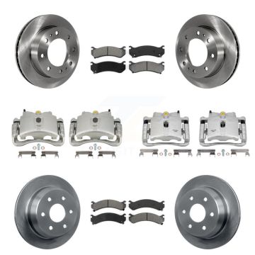 Front Rear Brake Caliper Rotor Semi-Metallic Pad Kit (10Pc) For Chevrolet Silverado 2500 KC8-101195S