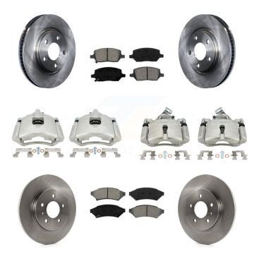 Front Rear Brake Caliper Rotor Semi-Metallic Pad Kit (10Pc) For Pontiac Montana Uplander KC8-101196S
