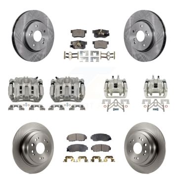 Front Rear Brake Caliper Rotor & Semi-Metallic Pad Kit (10Pc) For Honda Accord Crosstour KC8-101197P