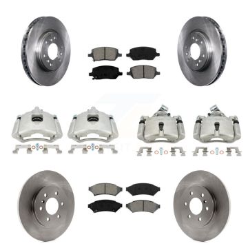 Front Rear Brake Caliper Rotor Semi-Metallic Pad Kit (10Pc) For Pontiac Montana Uplander KC8-101198S