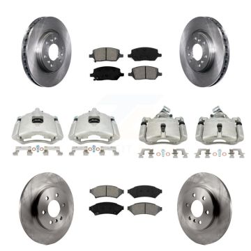 Front Rear Brake Caliper Rotor Semi-Metallic Pad Kit (10Pc) For Pontiac Montana Uplander KC8-101199S