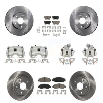 Front Rear Disc Brake Caliper Rotors And Ceramic Pads Kit (10Pc) For Acura CSX KC8-101200C