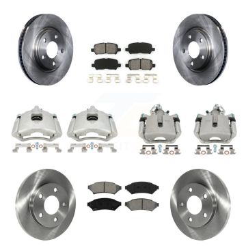 Front Rear Brake Caliper Rotor & Semi-Metallic Pad Kit (10Pc) For Buick LaCrosse Pontiac KC8-101200S