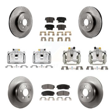 Front Rear Disc Brake Caliper Rotors And Ceramic Pads Kit (10Pc) For Dodge Charger KC8-101201T