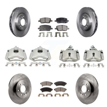 Front Rear Brake Caliper Rotor Semi-Metallic Pad Kit (10Pc) For Pontiac Montana Uplander KC8-101202P