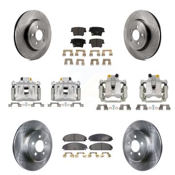 Front Rear Brake Caliper Rotors Ceramic Pad Kit (10Pc) For 06 Chrysler 300 RWD with 5.7L KC8-101202T