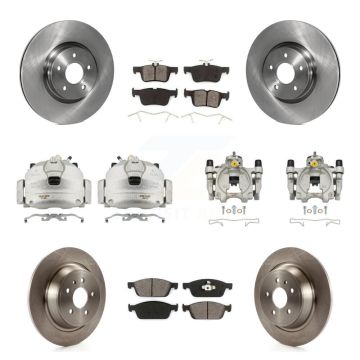 Front Rear Brake Caliper Rotors Semi-Metallic Pad Kit (10Pc) For Ford Escape Lincoln MKC KC8-101204S
