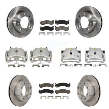 Front Rear Brake Caliper Rotor & Ceramic Pad Kit (10Pc) For GMC Chevrolet Sierra 2500 HD KC8-101205C