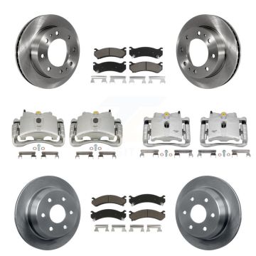 Front Rear Brake Caliper Rotors & Ceramic Pad Kit (10Pc) For Chevrolet Silverado 2500 HD KC8-101207C