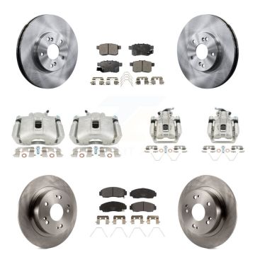Front Rear Disc Brake Caliper Rotors & Ceramic Pad Kit (10Pc) For Honda Accord Acura TSX KC8-101207T