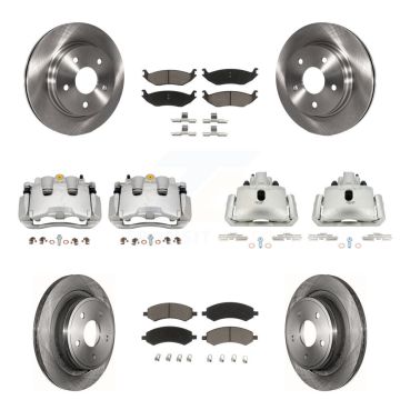 Front Rear Brake Caliper Rotor & Ceramic Pad Kit (10Pc) For Chrysler Aspen Dodge Durango KC8-101213C