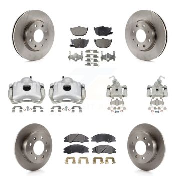 Front Rear Brake Caliper Rotor And Semi-Metallic Pad Kit (10Pc) For Kia Spectra Spectra5 KC8-101215P