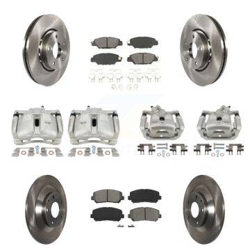Front Rear Disc Brake Caliper Rotors And Semi-Metallic Pads Kit (10Pc) For Mazda CX-5 KC8-101215S