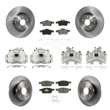 Front Rear Disc Brake Caliper Rotor & Ceramic Pad Kit (10Pc) For 2013-2018 Ford Focus ST KC8-101216C