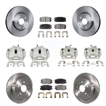 Front Rear Brake Caliper Rotors & Semi-Metallic Pad Kit (10Pc) For Chevrolet Equinox GMC KC8-101219P