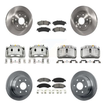Front Rear Disc Brake Caliper Rotors And Semi-Metallic Pads Kit (10Pc) For KC8-101219S