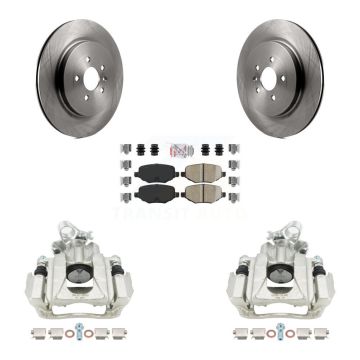Rear Disc Brake Caliper Rotors And Ceramic Pads Kit For Ford Flex Lincoln MKS KC8-101220N