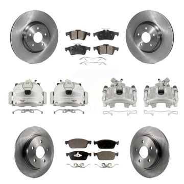 Front Rear Brake Caliper Rotors Semi-Metallic Pad Kit (10Pc) For 2013-2018 Ford Focus ST KC8-101220P