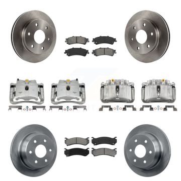 Front Rear Brake Caliper Rotor Semi-Metallic Pad Kit (10Pc) For Chevrolet Silverado 1500 KC8-101220S