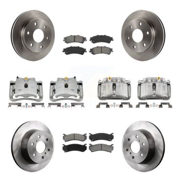 Front Rear Brake Caliper Rotors Semi-Metallic Pad Kit (10Pc) For GMC Sierra 1500 Classic KC8-101221S