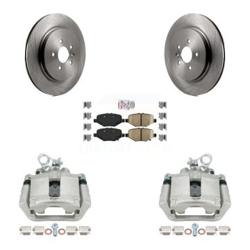 Rear Disc Brake Caliper Rotor Ceramic Pad Kit For Ford Explorer Flex Taurus Police Sedan KC8-101223N