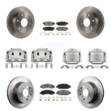 Front Rear Disc Brake Caliper Rotor And Semi-Metallic Pad Kit (10Pc) For GMC Sierra 1500 KC8-101223S