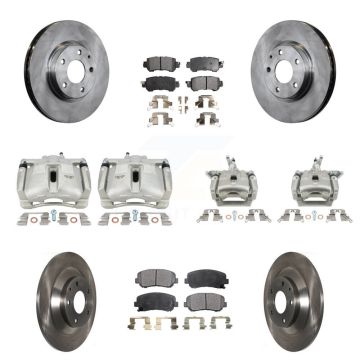 Front Rear Disc Brake Caliper Rotors And Ceramic Pad Kit (10Pc) For 2013-2015 Mazda CX-5 KC8-101223T