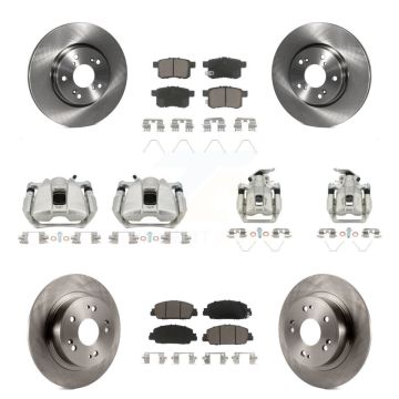 Front Rear Disc Brake Caliper Rotors And Ceramic Pads Kit (10Pc) For Honda Accord KC8-101225C