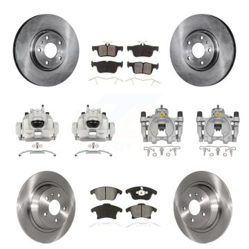 Front Rear Brake Caliper Rotors Semi-Metallic Pad Kit (10Pc) For Ford Fusion Lincoln MKZ KC8-101226S
