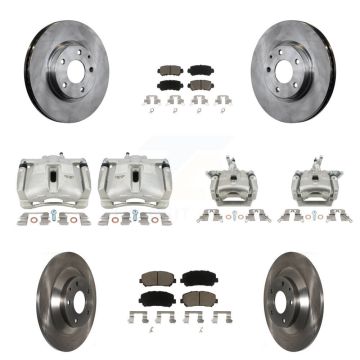 Front Rear Disc Brake Caliper Rotors And Ceramic Pad Kit (10Pc) For 2013-2015 Mazda CX-5 KC8-101227C