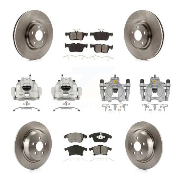 Front Rear Disc Brake Caliper Rotors And Semi-Metallic Pads Kit (10Pc) For KC8-101227S