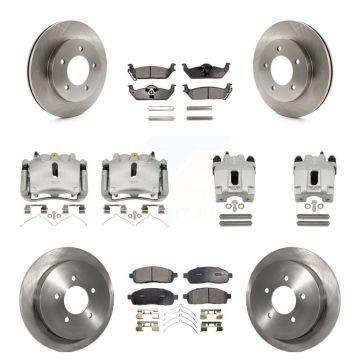 Front Rear Disc Brake Caliper Rotors And Ceramic Pads Kit (10Pc) For 2004 Ford F-150 4WD KC8-101229T