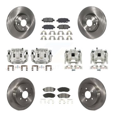 Front Rear Brake Caliper Rotor & Semi-Metallic Pad Kit (10Pc) For Nissan Murano INFINITI KC8-101230S