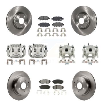 Front Rear Brake Caliper Rotor & Semi-Metallic Pad Kit (10Pc) For INFINITI G37 QX50 EX37 KC8-101233S
