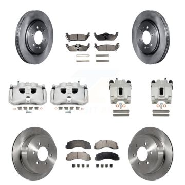 Front Rear Brake Caliper Rotor & Ceramic Pad Kit (10Pc) For Ford F-150 With 6 Lug Wheels KC8-101234T
